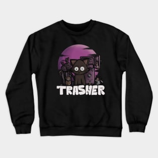 Cat and Trash Crewneck Sweatshirt